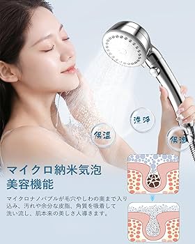 【新品】マイクロナノバブルシャワーヘッドー高水圧・80%節水で美肌＆美髪ケアに シャワーヘッド マイクロナノバブル 節水シャワー 80%節水 霧